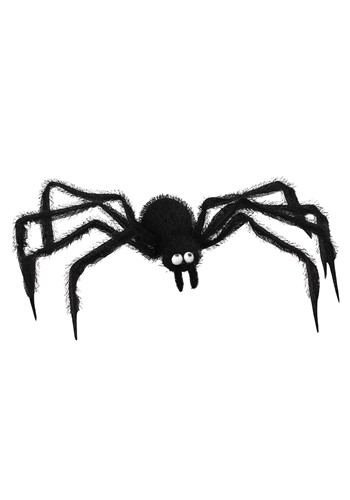 24-Inch Furry Zany Black Spider Decoration | Spider Decorations