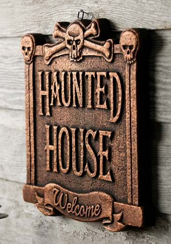 13-Inch Haunted House Welcome Decorative Sign | Halloween Signs