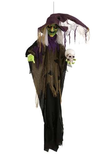 6 Foot Hanging Witch Animatronic Decoration
