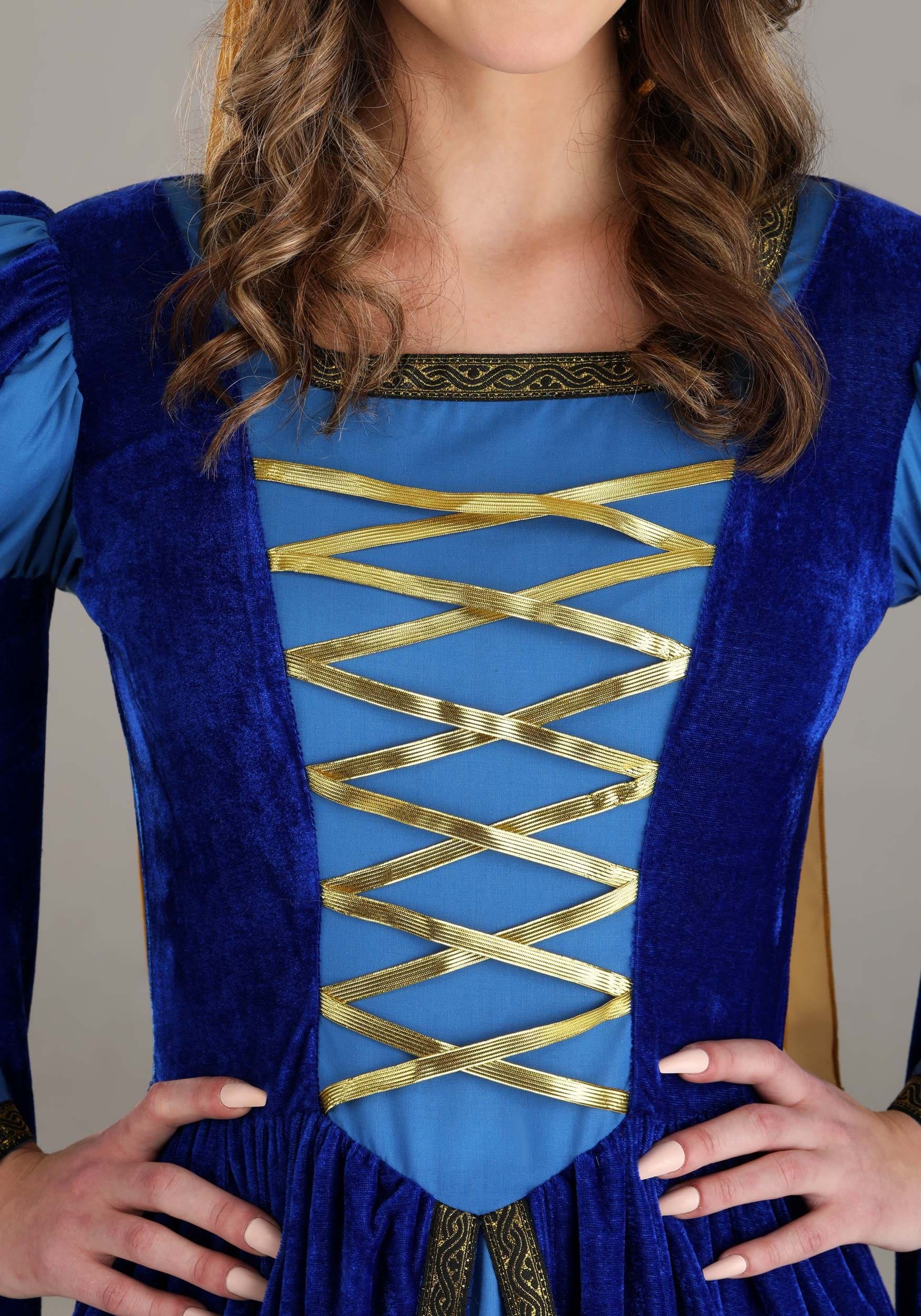 Women's Blue Renaissance Queen Halloween Costume