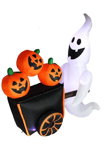 Inflatable 6FT Pumpkin Vendor Ghost Prop | Halloween Inflatables