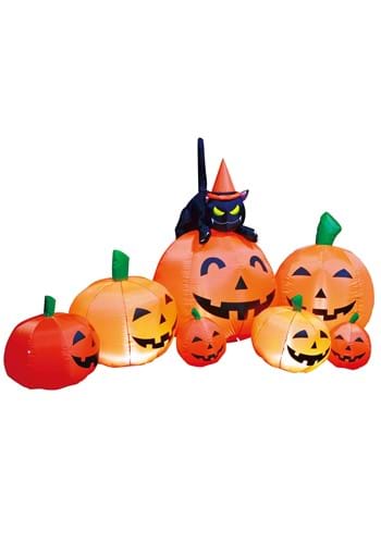 7FT Inflatable Pumpkin Patch with Cat Halloween Decoration | Halloween Inflatables