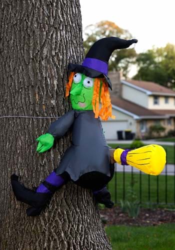 Inflatable 4 Ft Crashing Witch on a Tree Decoration