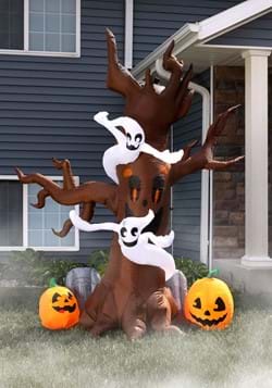 8 Inflatable Scary Tree w Graves Decoration