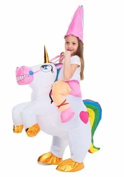 Inflatable Kids Unicorn Ride On Costume