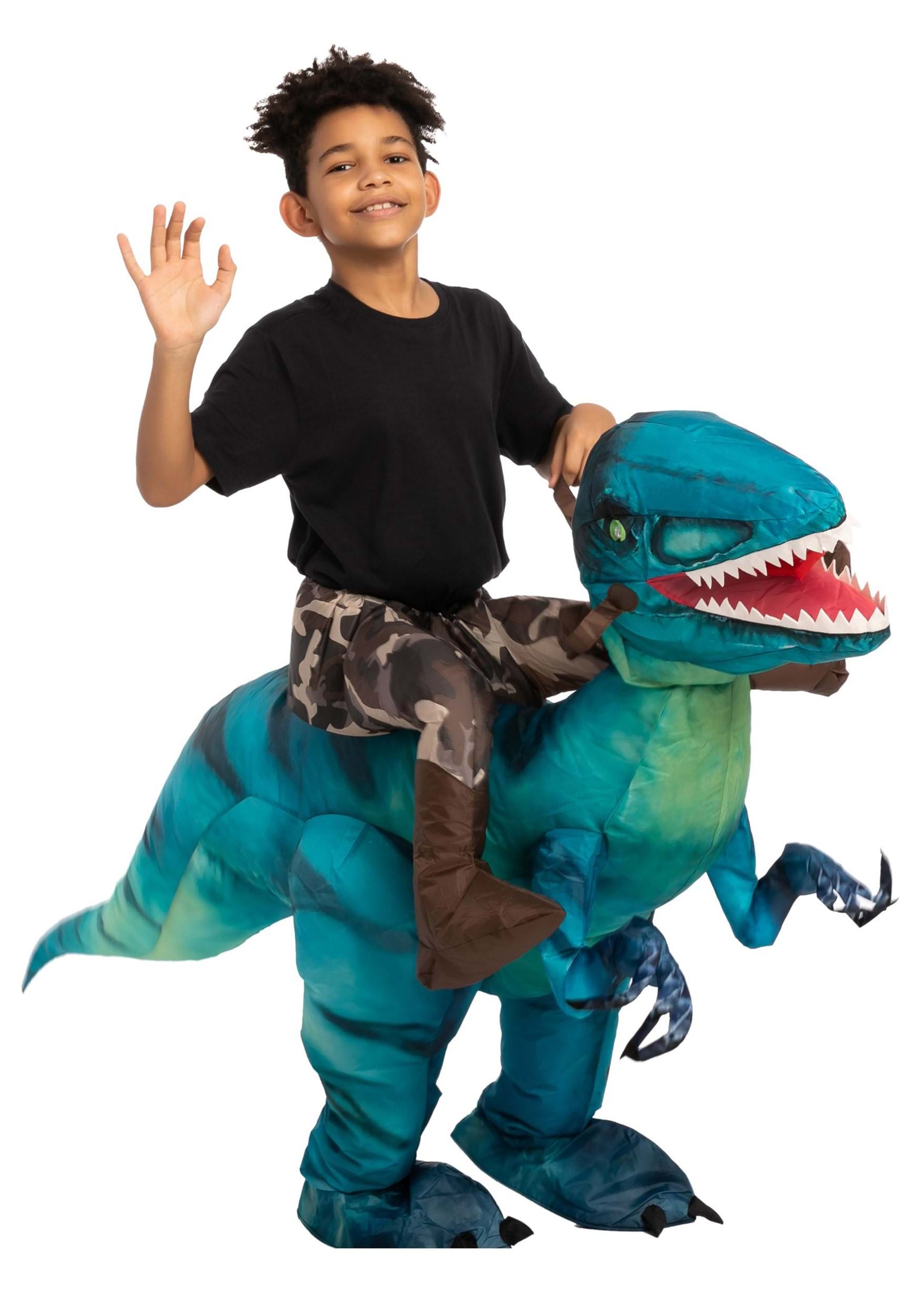 Child Sizes Halloween Costume Ride On Inflatable Riding Dinosaur T-Rex Adult 