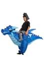 Inflatable Kids Blue Dragon Ride On Costume Alt 1