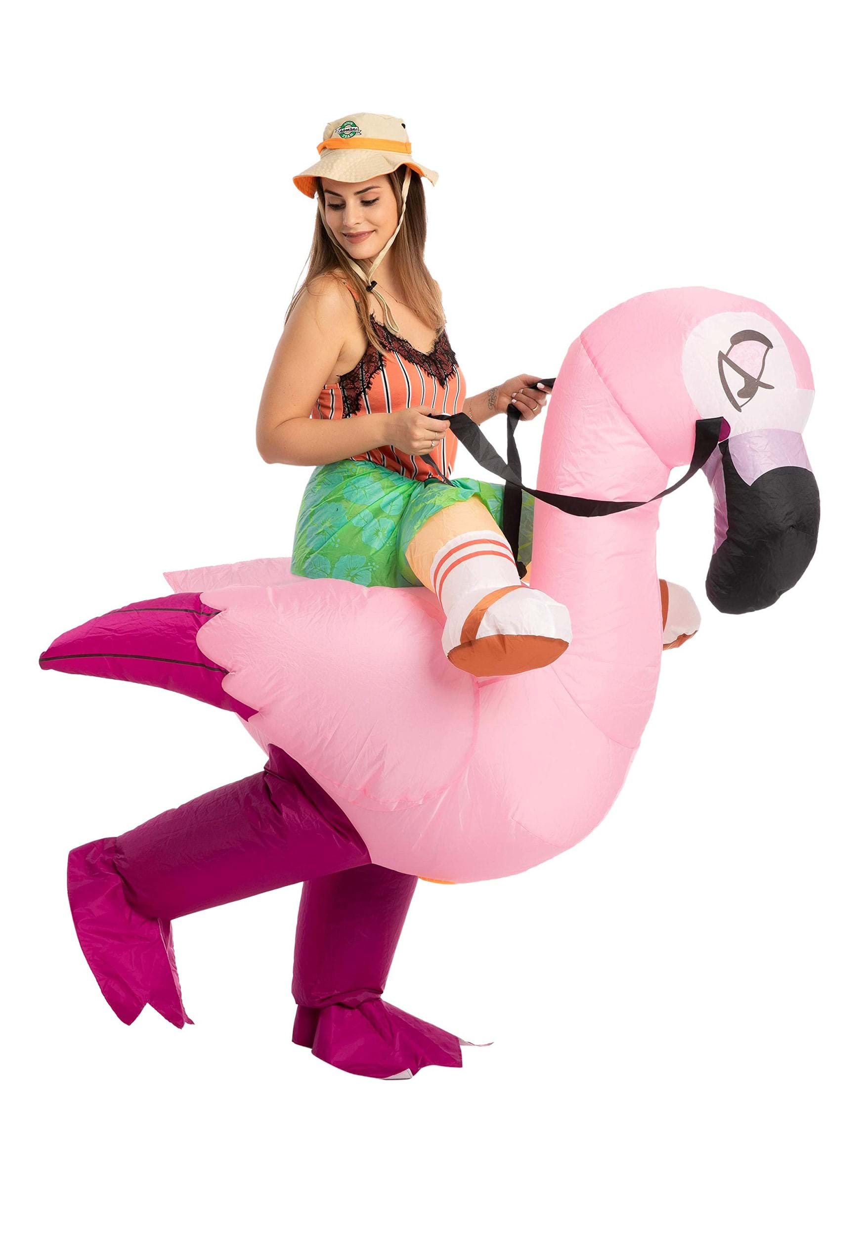 Photos - Fancy Dress Flamingo Joyin Inflatable  Ride-On Adult Costume Purple/Pink 
