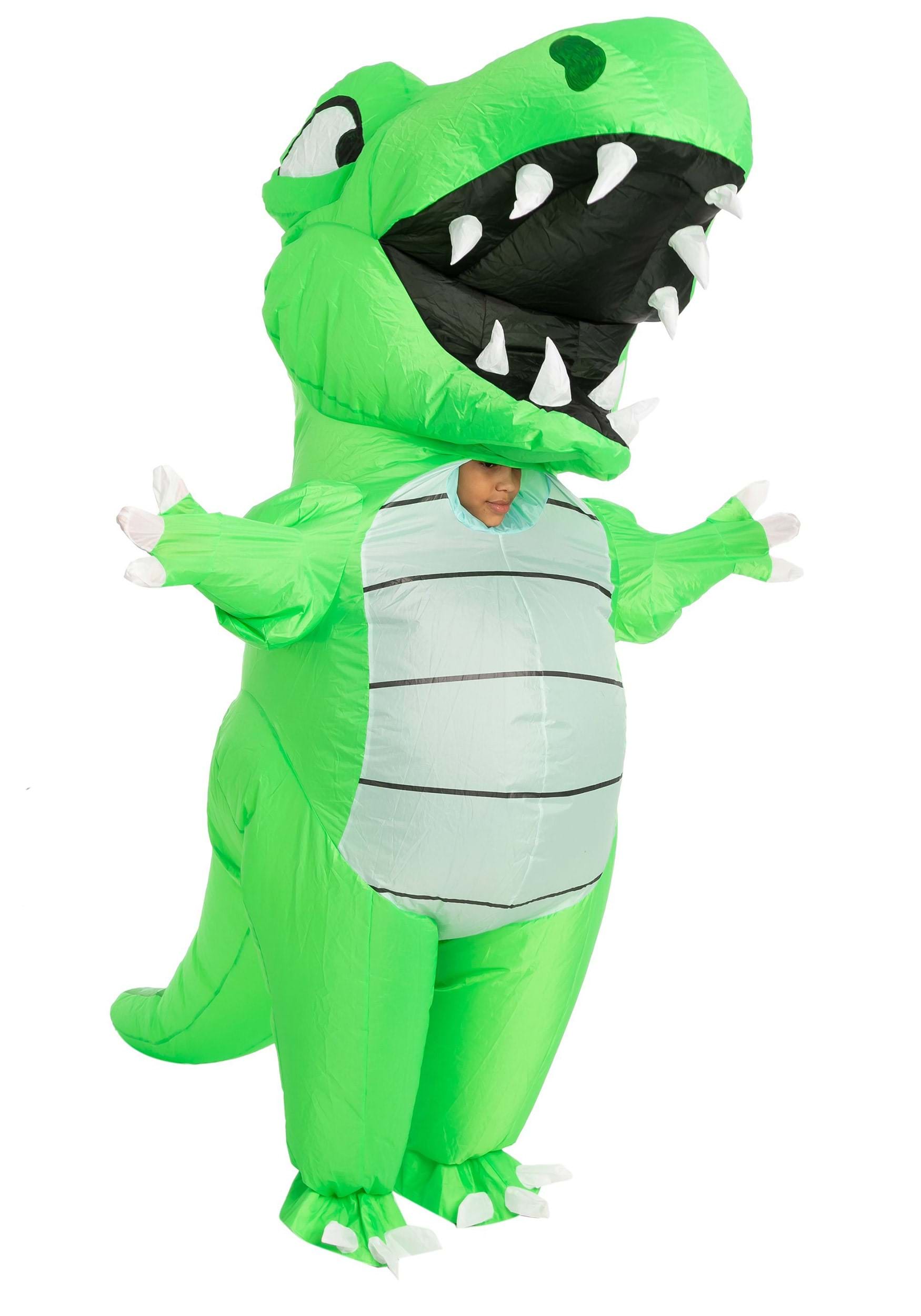 Disfraz de dinosaurio verde inflable para niños Multicolor