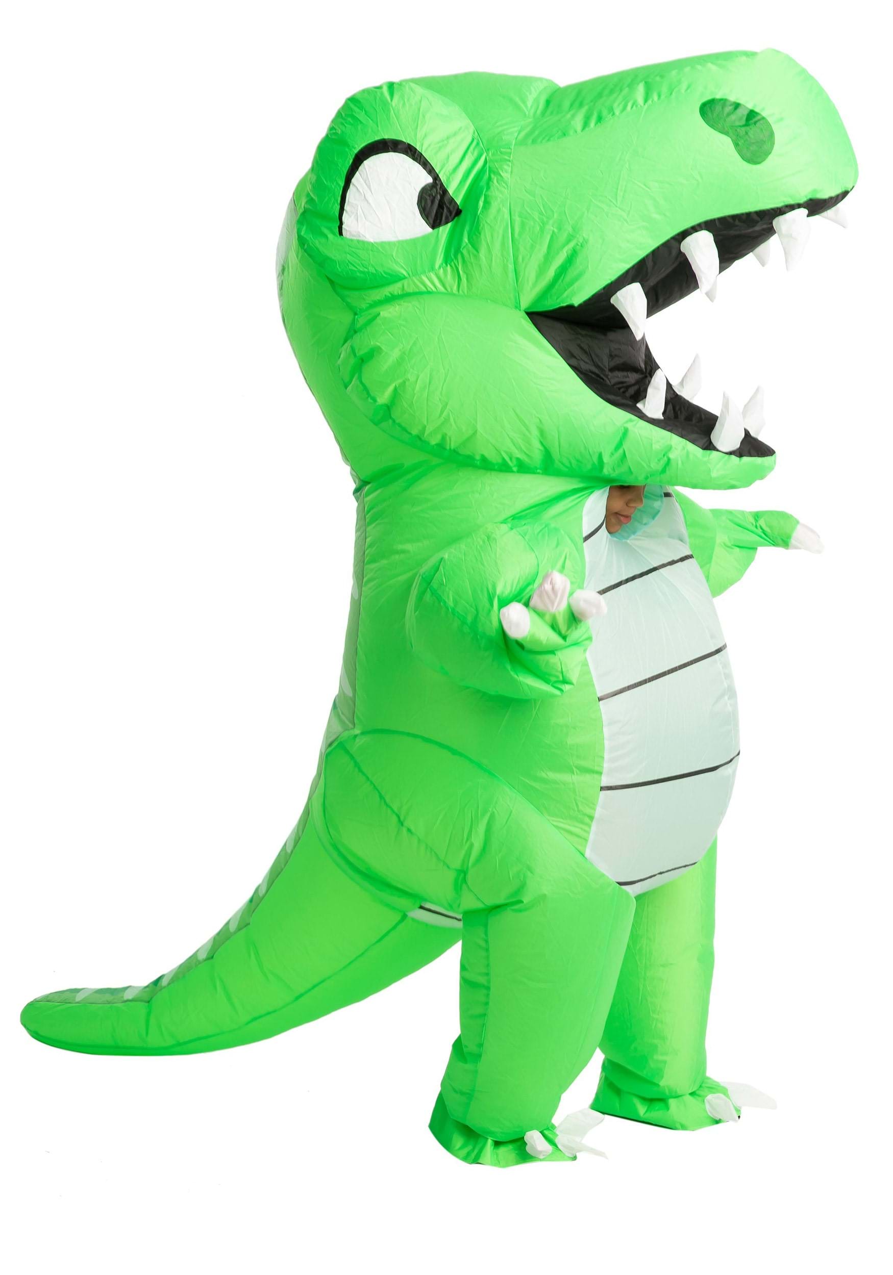 Kids Inflatable Green Dino Costume