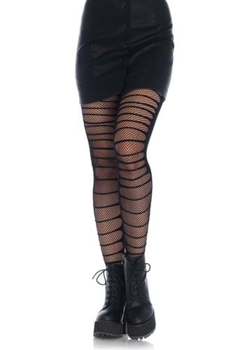 Plus Size Black Flame Net Tights