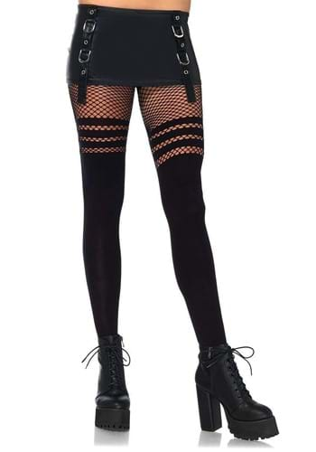 Womens Seamless Opaque Faux Thigh High Tights