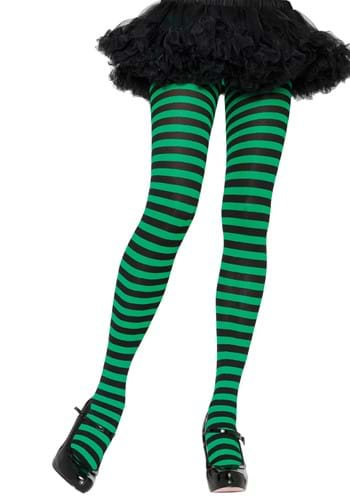 Womens Plus Size Striped Costume Tights Bold Colored Stockings