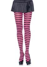 Black and Pink Striped Nylon Tights