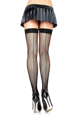 Fishnet Plus Thigh Highs with Backseam