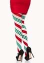 Green and Red Candy Cane Striped Tights Alt 1