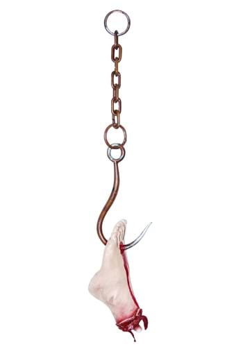 21-Inch Bloody Foot Prop on Hook Decoration | Body Parts