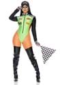 Women's Sexy Green Racecar Driver Costume Alt 1