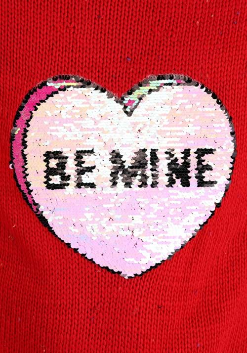 Maglione Rosso San Valentino Con Cuore Scintillante 'Be Mine' – Fun Costumes, Taglia Large, Maglia In Acrilico Con Paillettes Flip