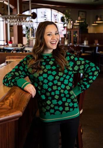 Adult Clovers All-Over Print St Patrick's Sweater