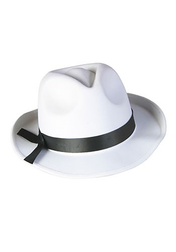 Yuqi White Fedora Hat for Women Men One Size Fits Most Adults, Older Children & Teens Great for Halloween, Dress-up, Parties, Adult Unisex