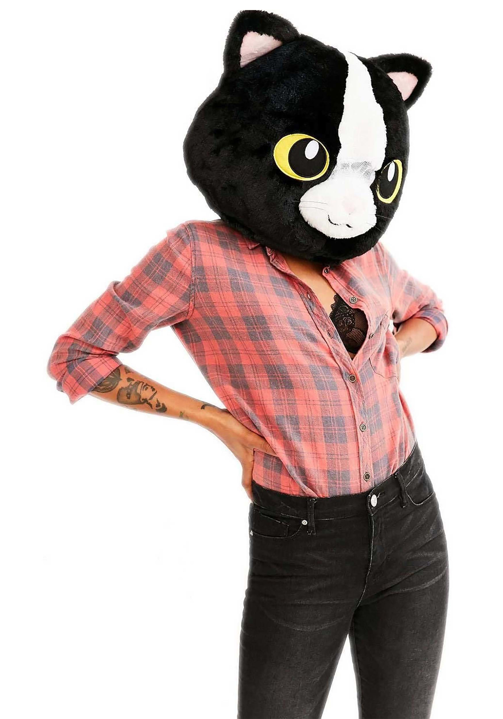Máscara de cabeza de mascota de gato negro adulto Multicolor Colombia