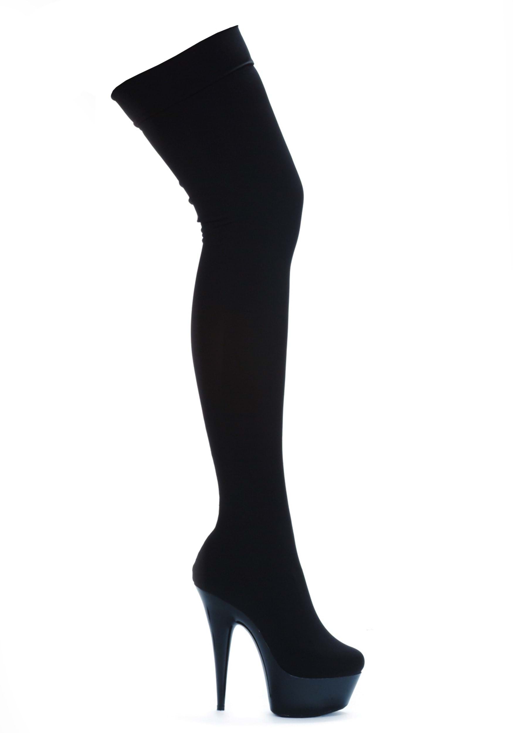 Estirar las botas altas de Lycra Black Mhigh para mujeres Multicolor