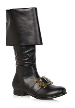 Mens Black Pirate Buckle Boot
