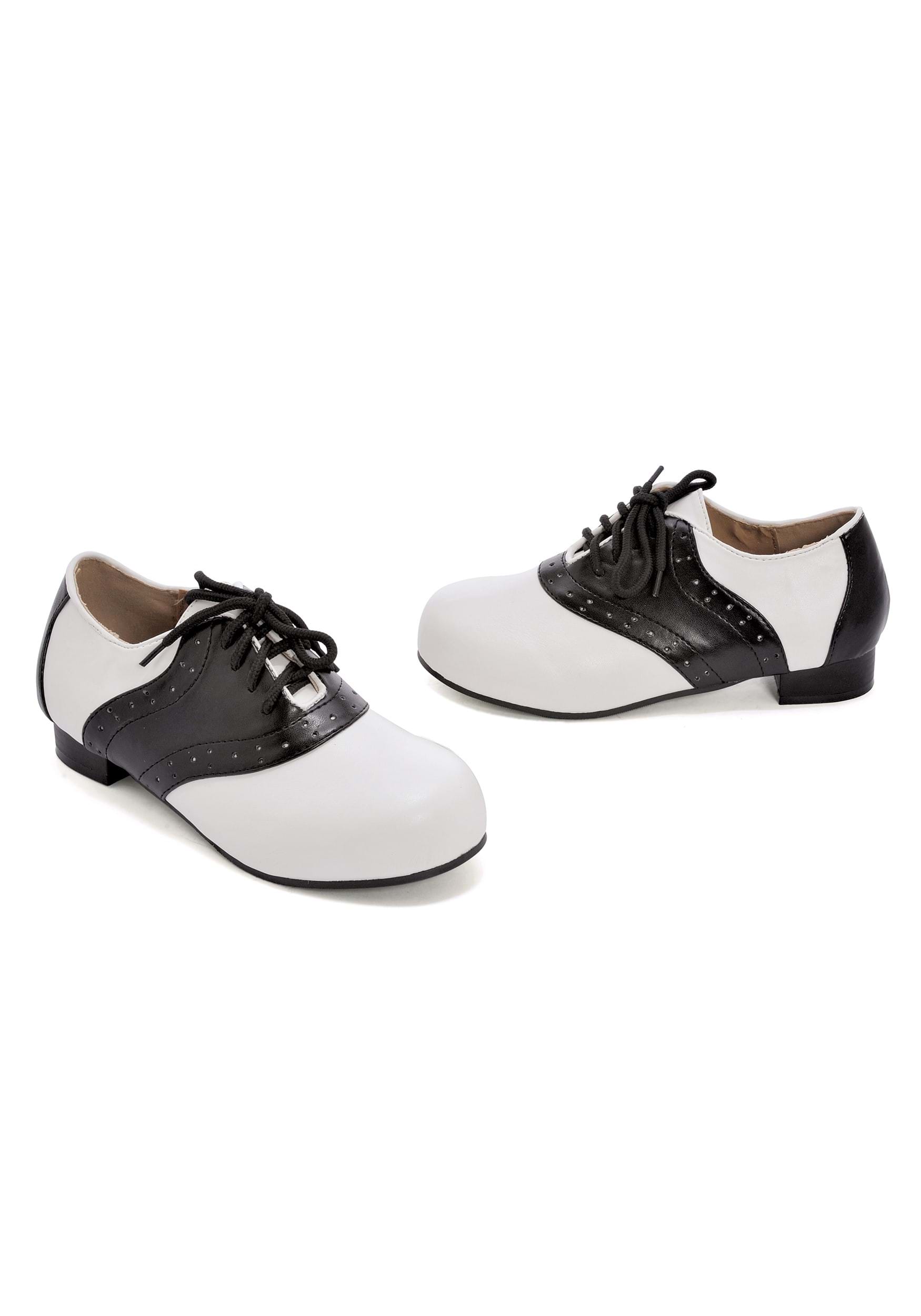 White School Girl Saddle Shoes Grease 1950s Costume Low Heels Womans 