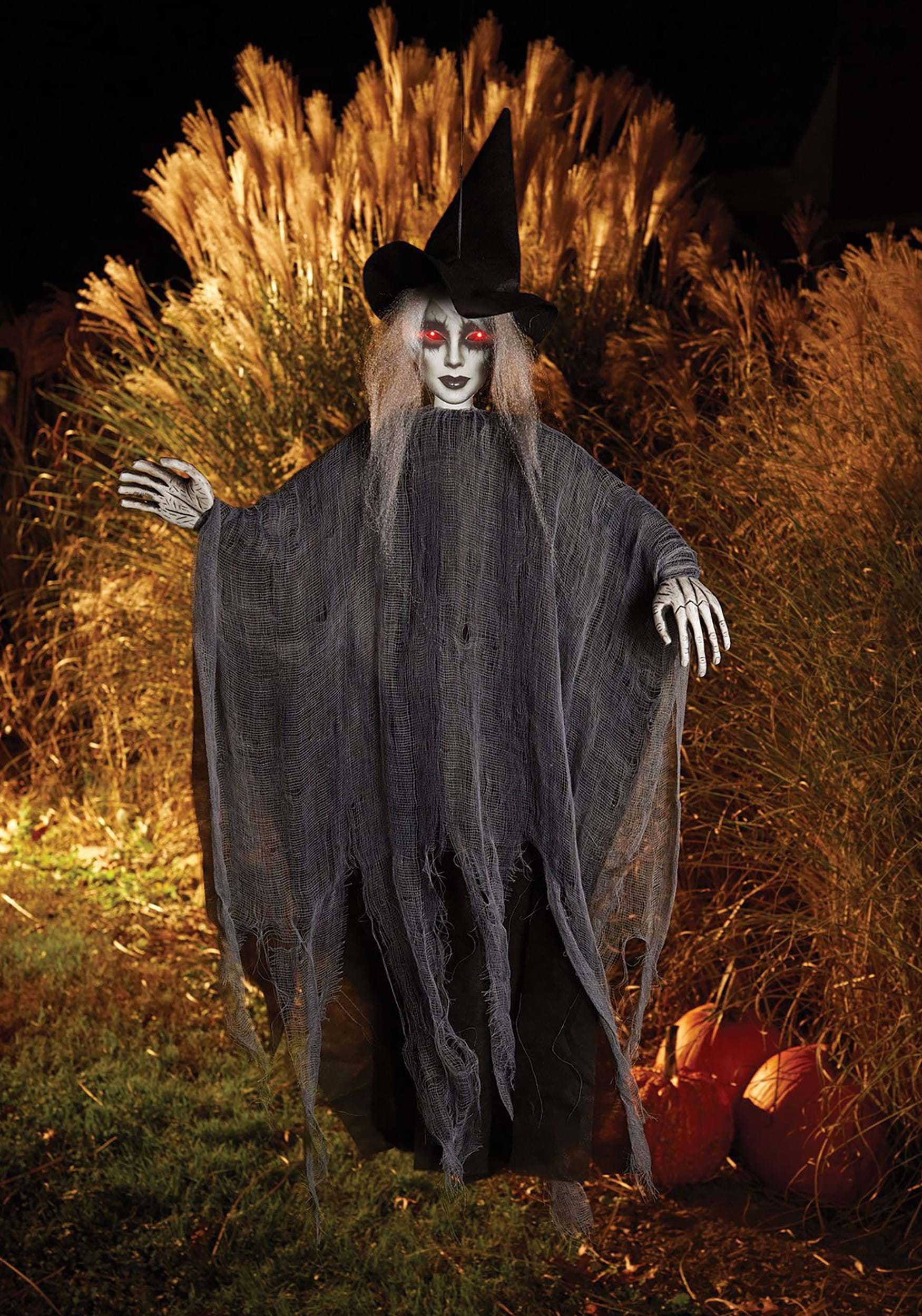 Light Up 5FT Photoreal Hanging Witch Halloween Decoration