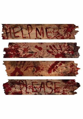 27-Inch Haunted Bloody Wooden Window "Help Me" Boards Decoration | Window Decorations