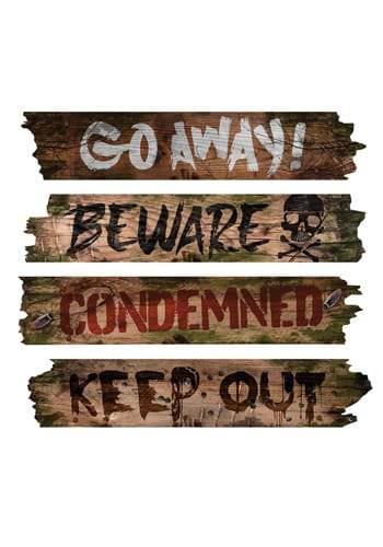 27.25-Inch Haunted Window Warnings Boards Decoration | Window Decorations