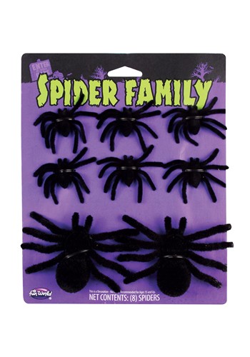 Set of Fuzzy Black Spiders Decoration | Spider Decorations