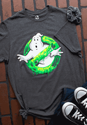 Adult Ghostbusters Logo Slimy Glow in the Dark Shirt