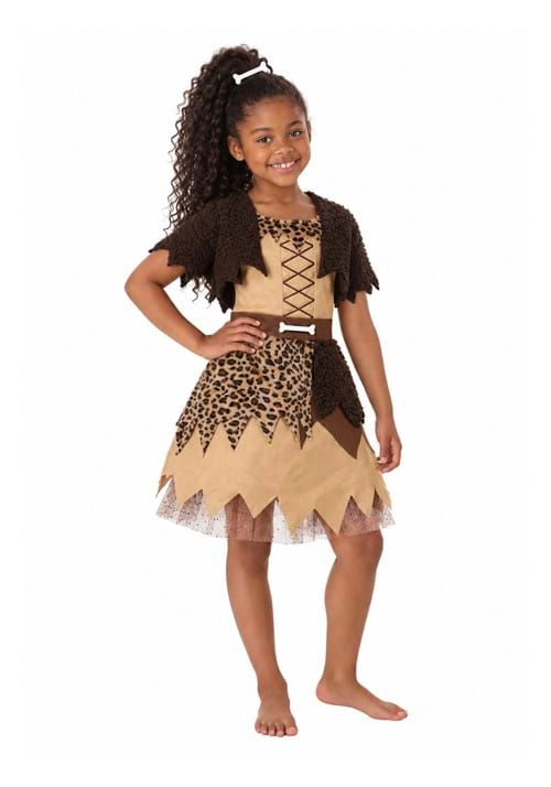 Kids Cavegirl Dress Costume New Main
