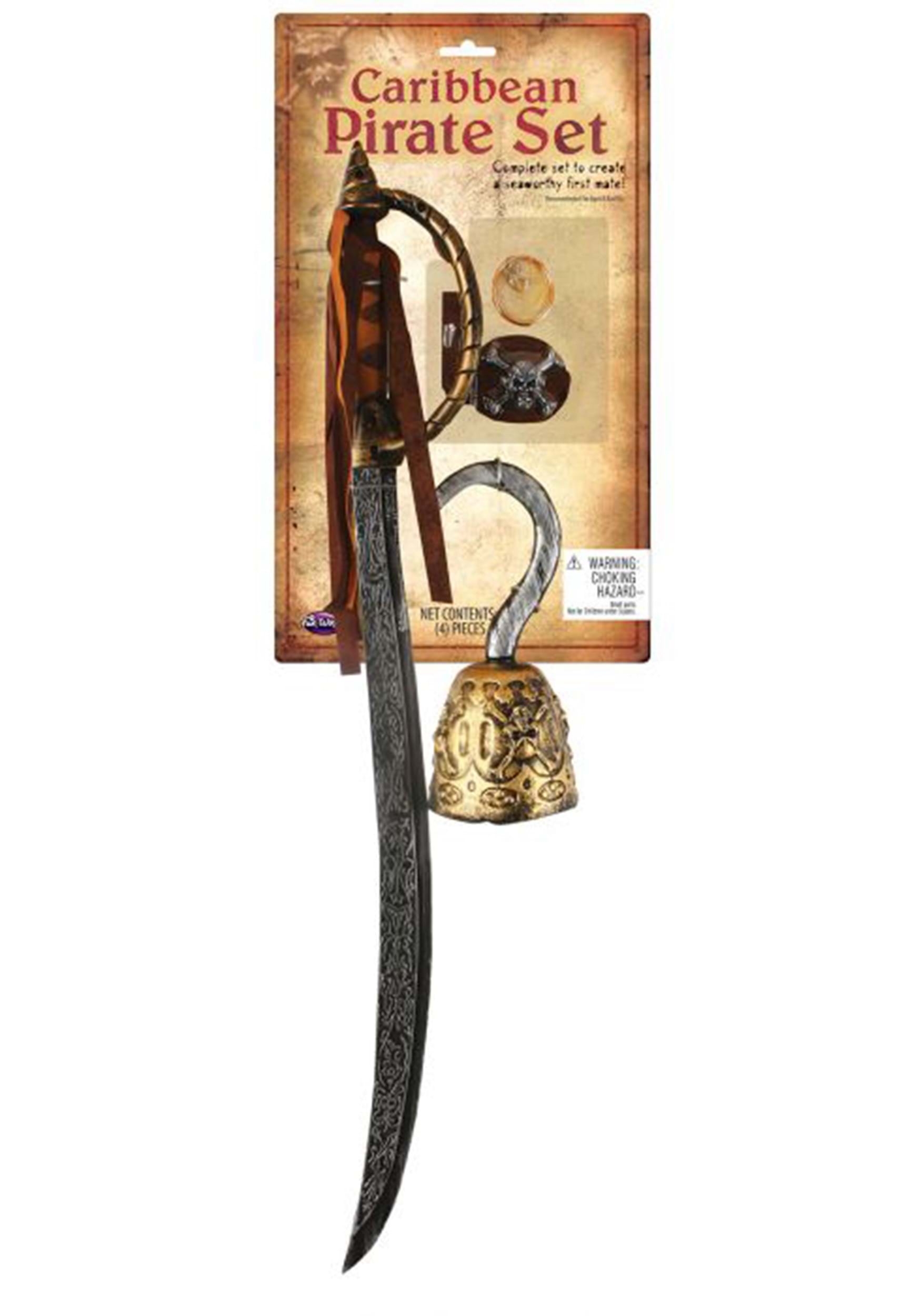 Caribbean Pirate Sword & Accessory Kit