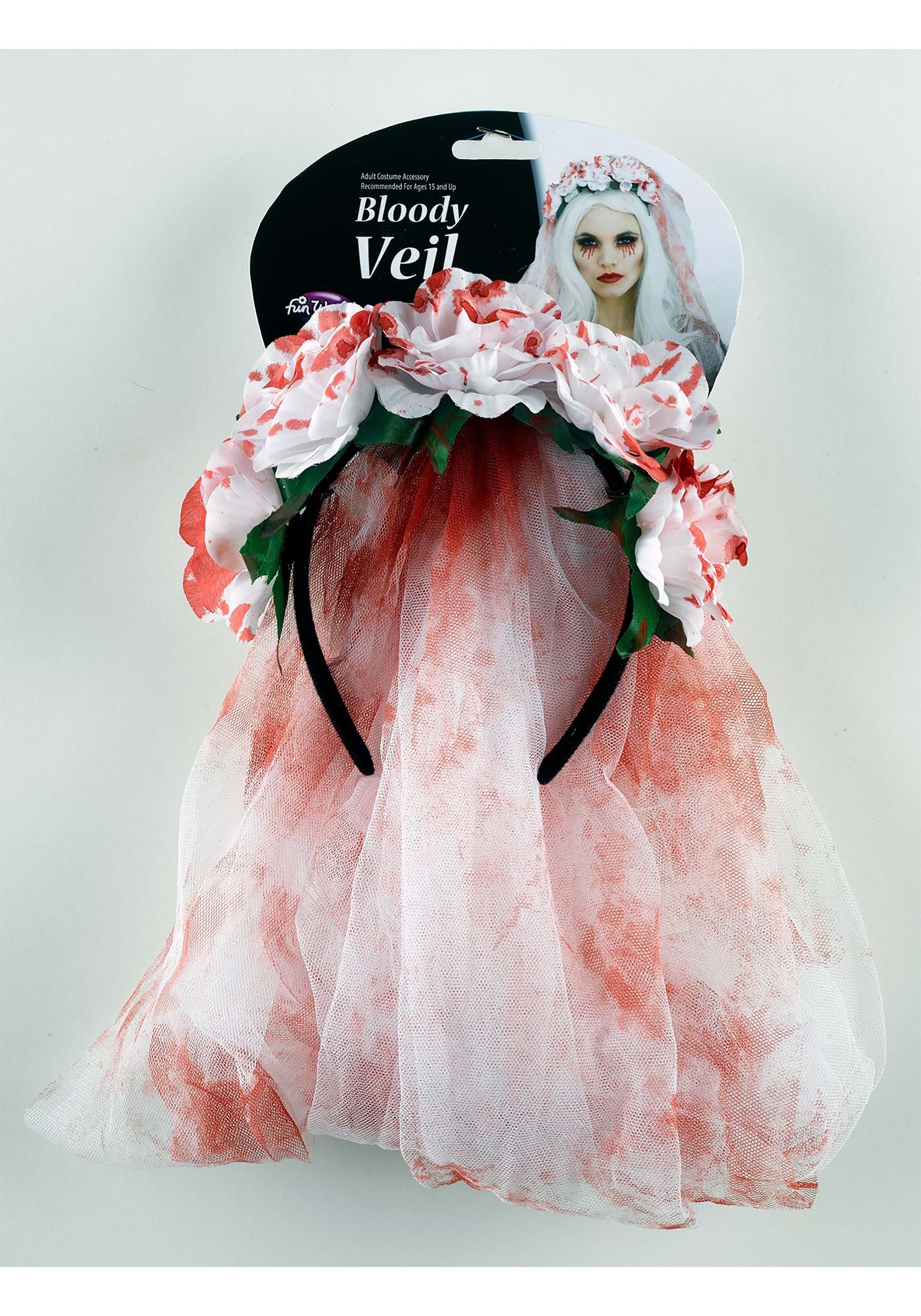 White Bridal Veil W/ Blood