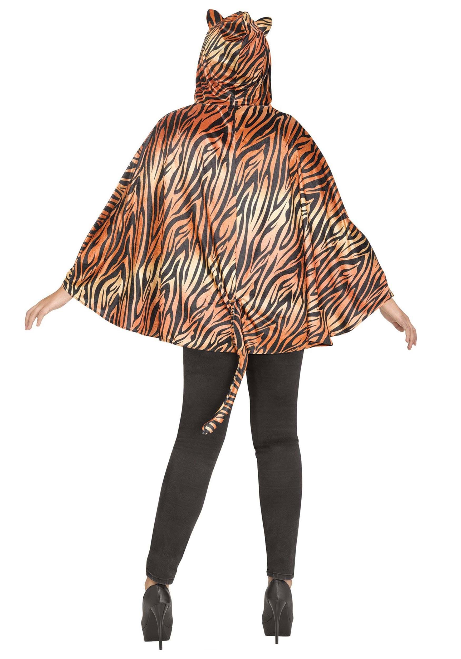 Tiger Poncho Costume for Women