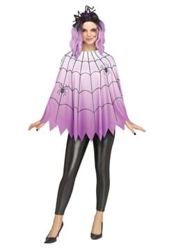 Womens Purple Ombre Spider Web Poncho