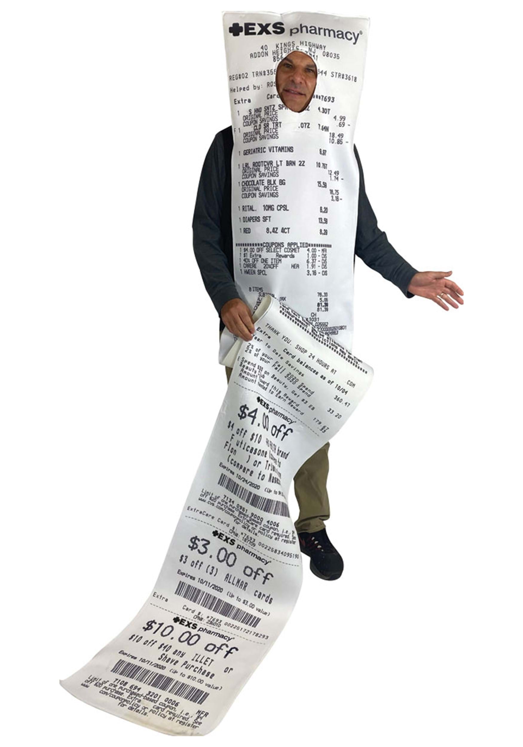 Photos - Fancy Dress Morris Costumes EXS-ively Long Pharmacy Receipt Adult Costume | Funny Cost 