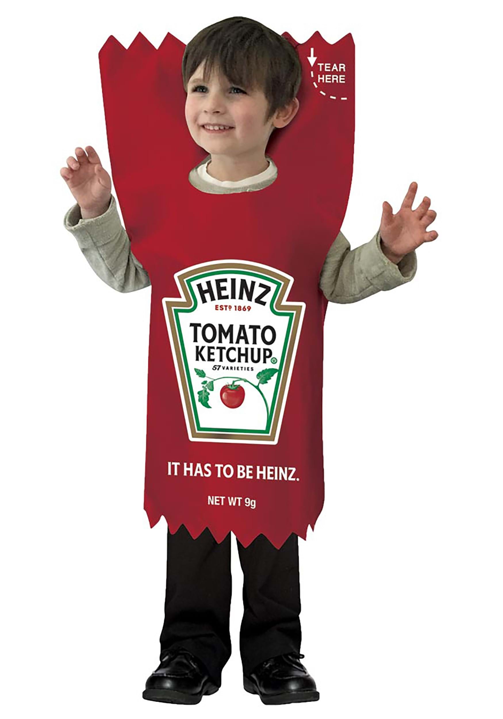 Disfraz de paquete de ketchup Heinz para niños Multicolor