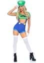 Sexy Piece Green Gamer Babe Women's Costume Alt 2