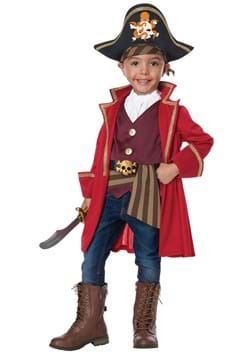 Magicoo Pirate Captain costume for boys in red and black Kids children 140-152 9-11 years