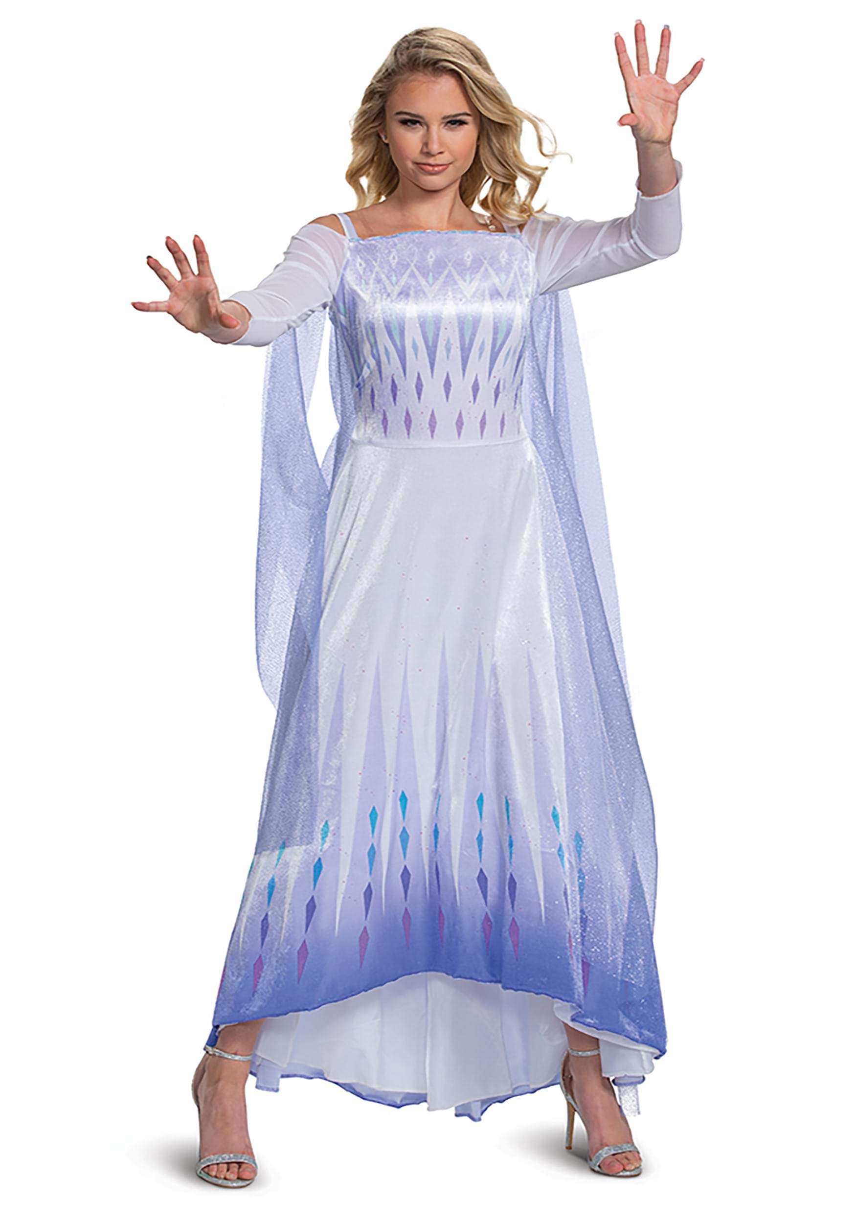 XS S M L Princess Elsa Costume Dress Snow Queen Deluxe Disney Frozen Fast 