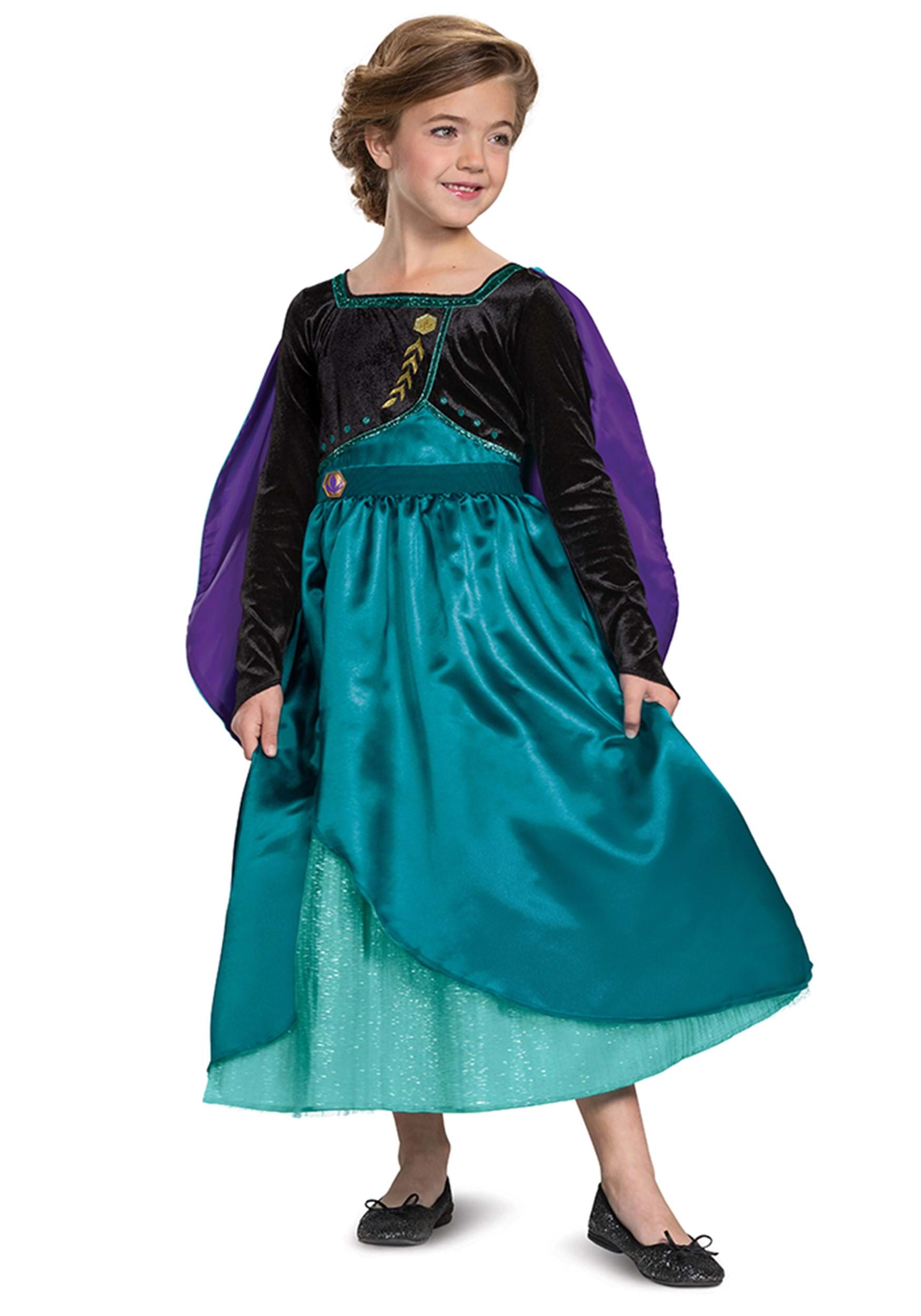 Deluxe Girls Frozen Queen Anna Costume