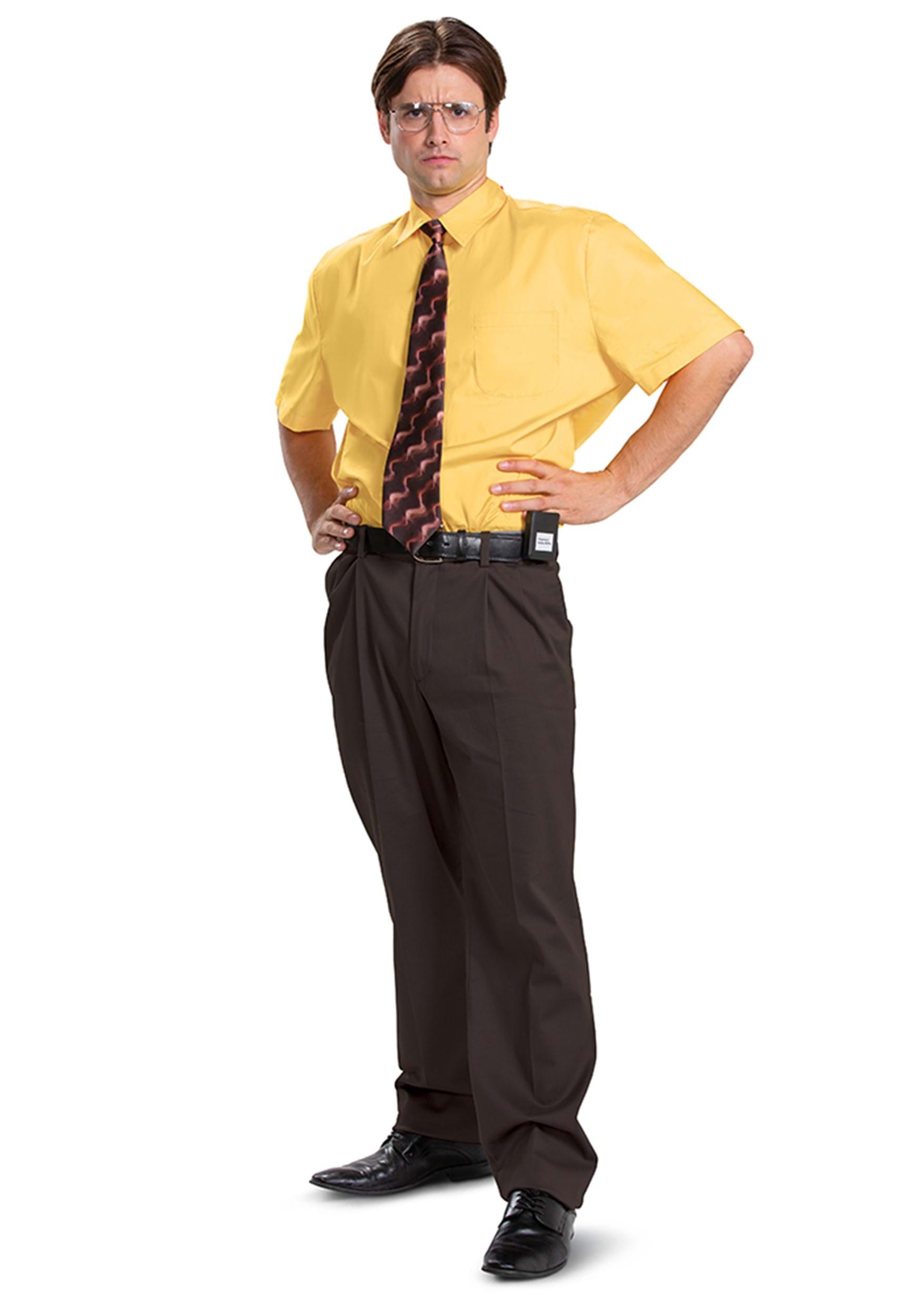 Photos - Fancy Dress Disguise Adult The Office Dwight Costume Yellow/Brown