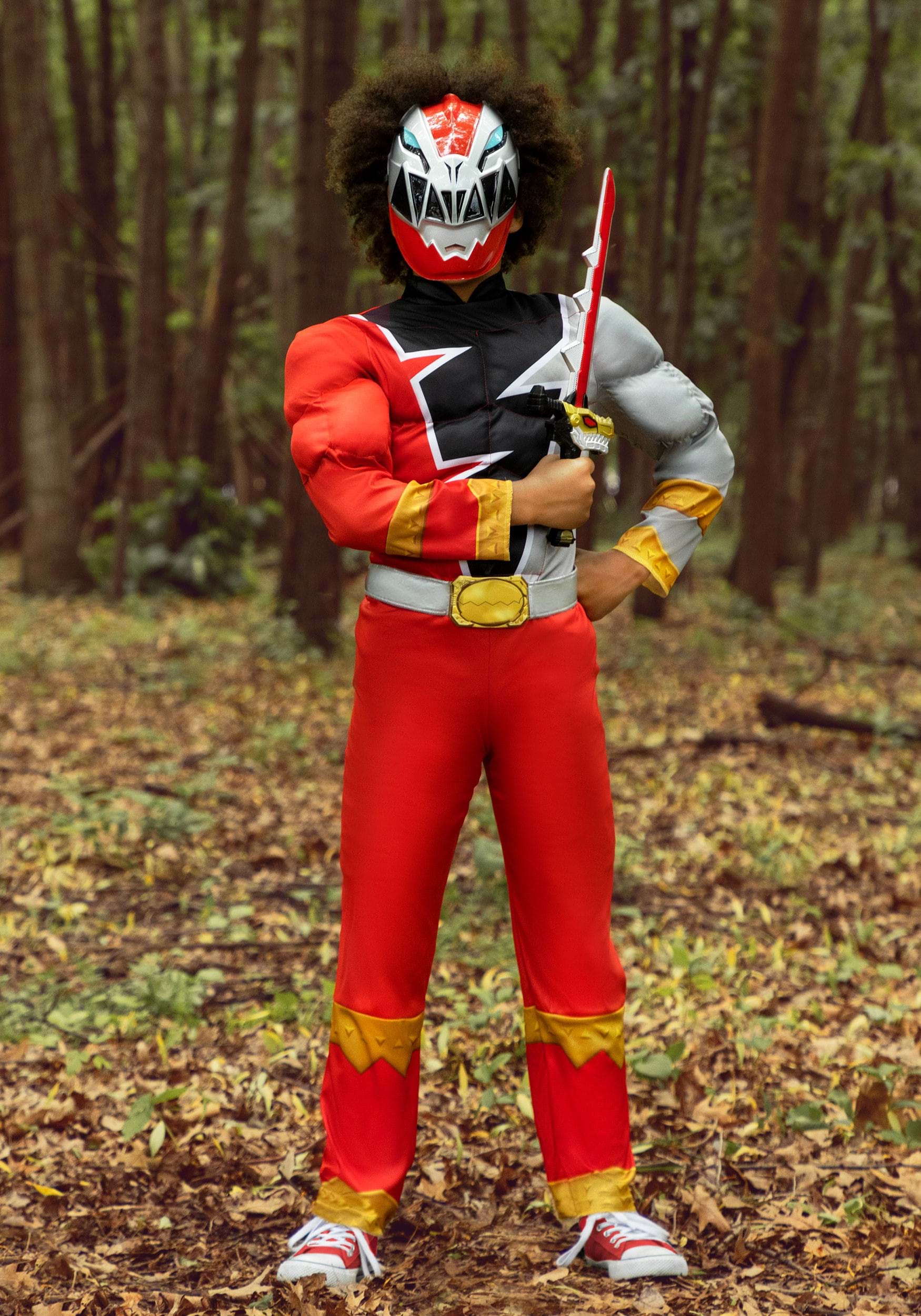 Boy's Red Ranger Dino Fury Muscle Costume