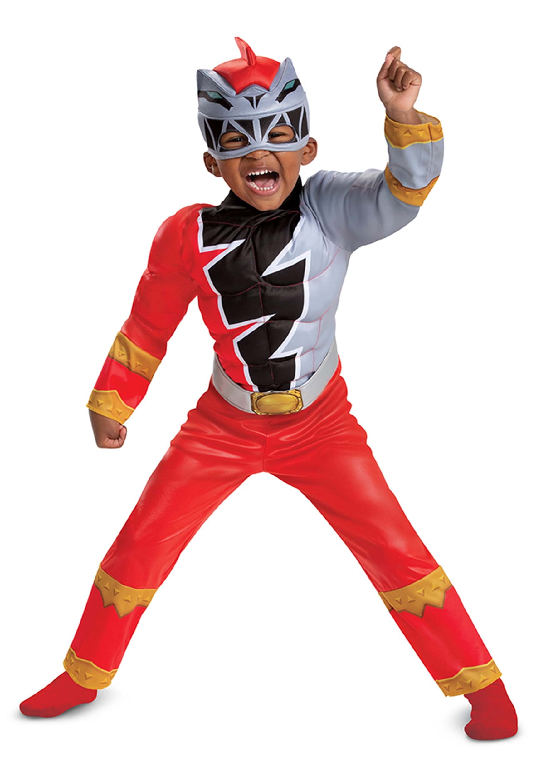 Disfraz de Power Rangers Dino Fury Red Ranger para niños pequeños Multicolor