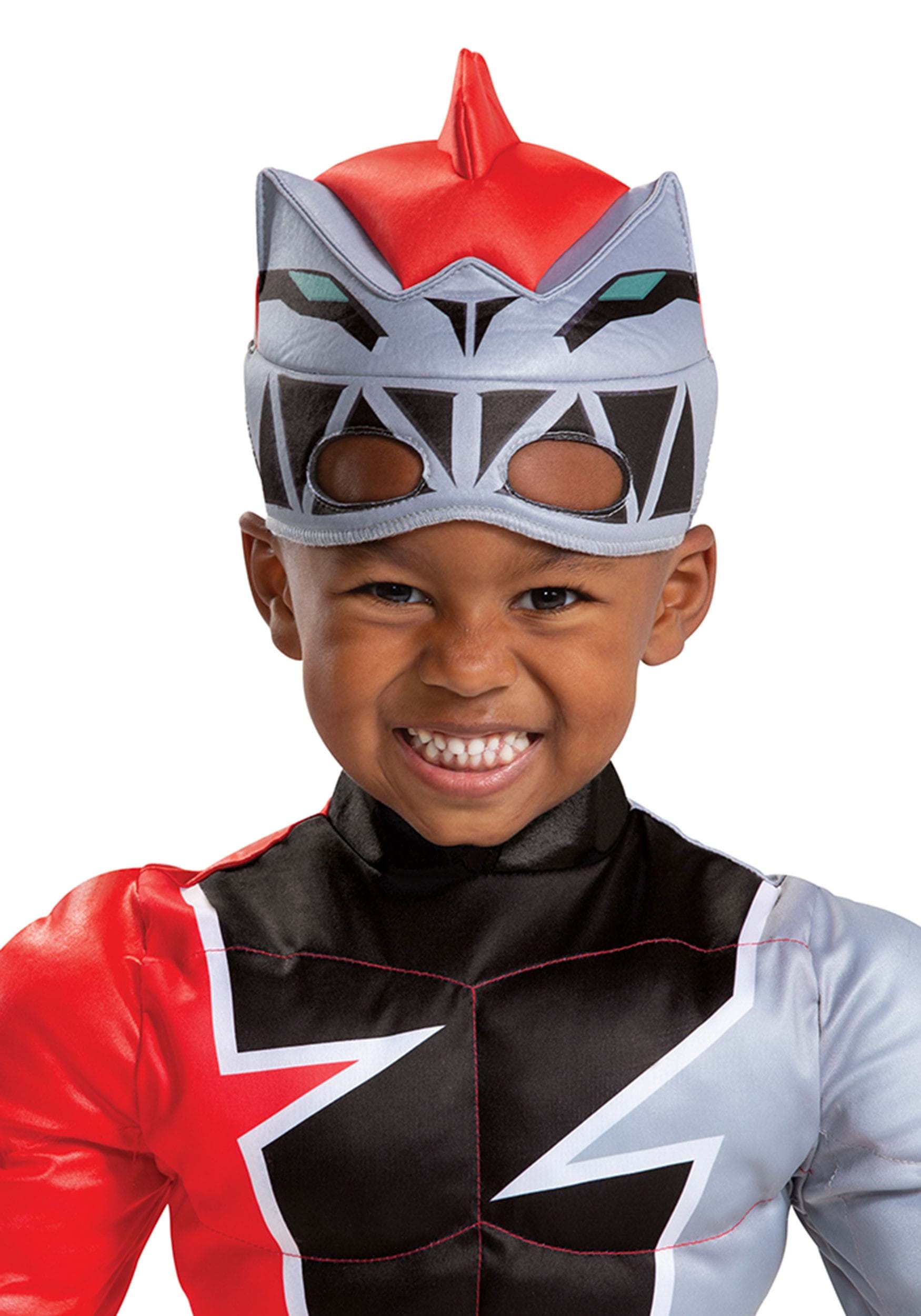 Costume Ufficiale Power Rangers Rosso Per Bambini - Disguise, Tuta + Maschera, Taglie S (4-6 Anni) E M (7-8 Anni)