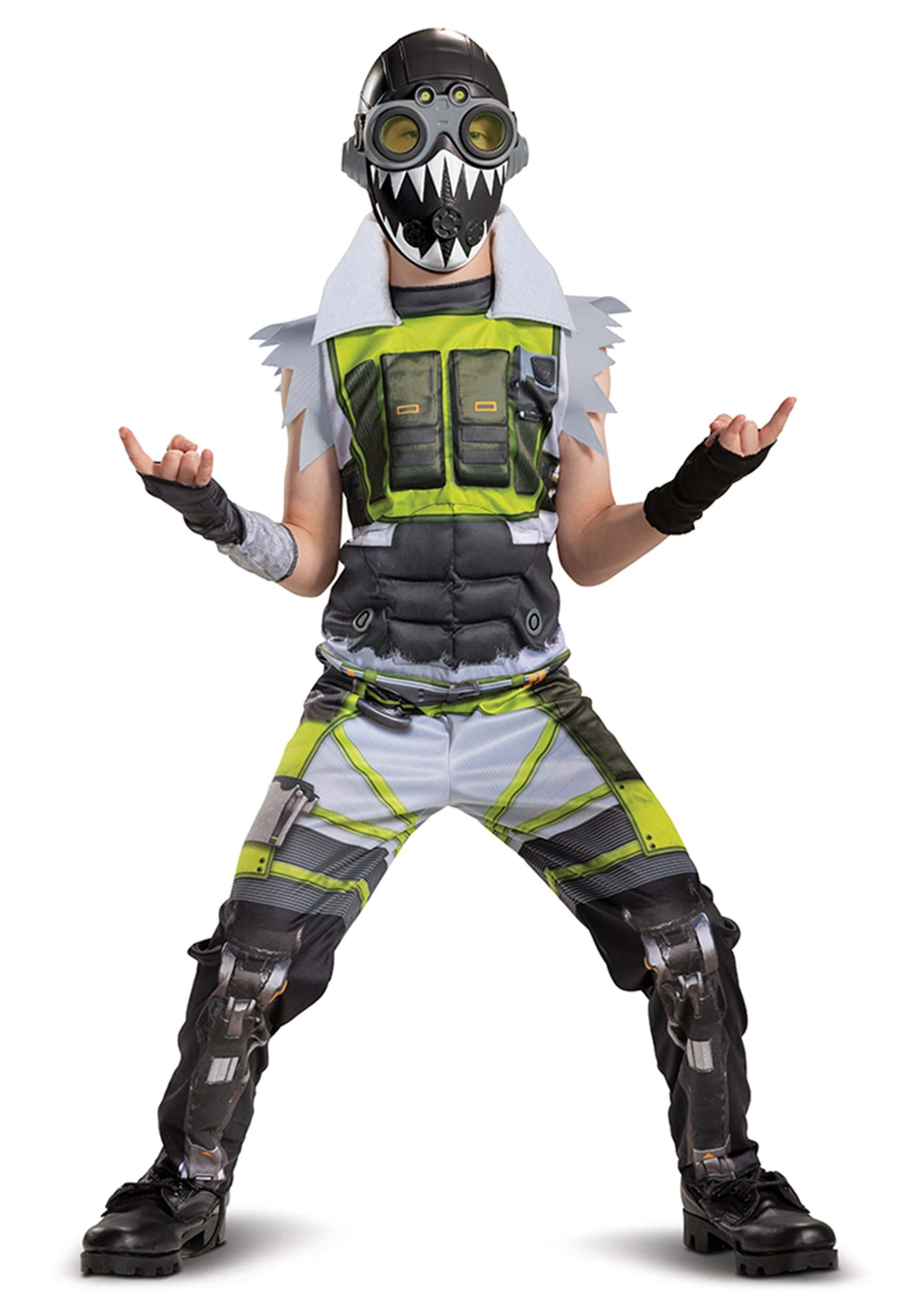 Licenced Kids Apex Legends Octaine Fancy Dress Muscle Costume Boys Gaming Outfit